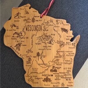 Wisconsin State Bamboo Charcuterie Board ￼